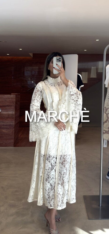 BELL SLEEVES LACE DRESS