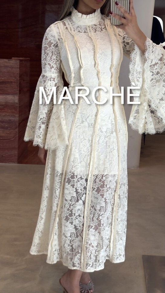 BELL SLEEVES LACE DRESS