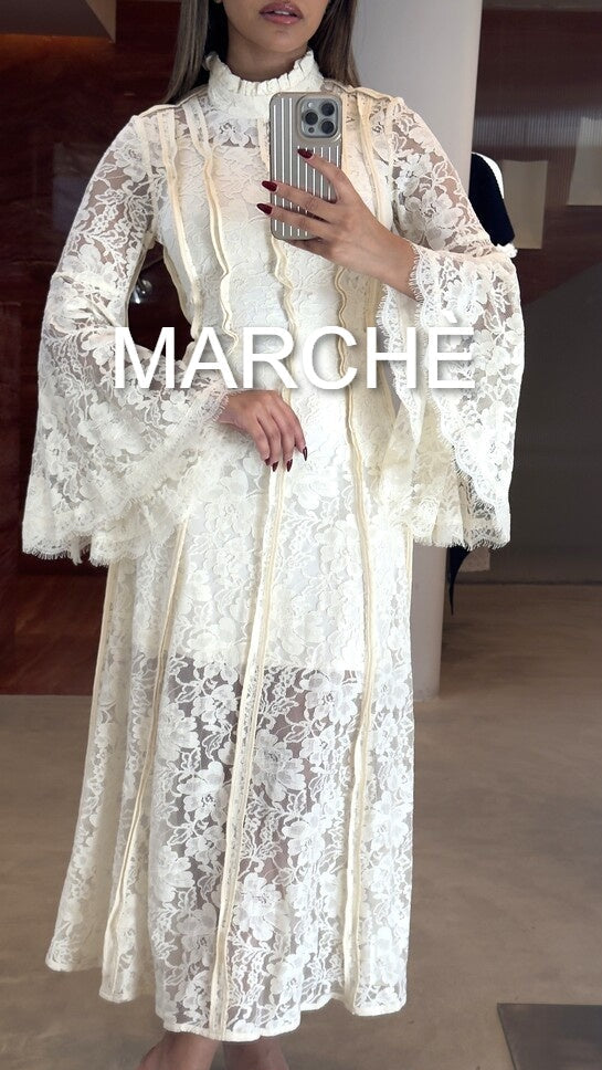 BELL SLEEVES LACE DRESS