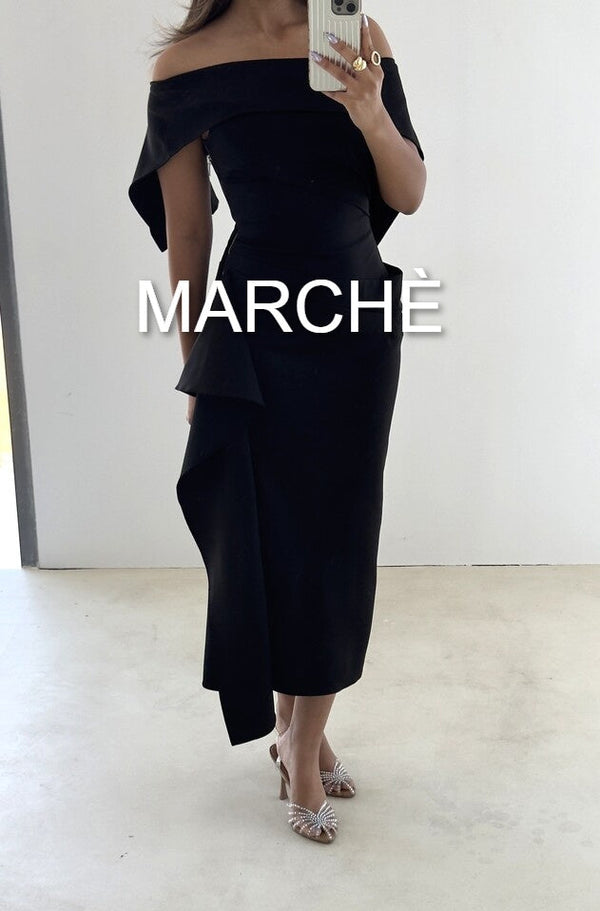 SLANT COLLAR EMPIRE WAIST   DRESS