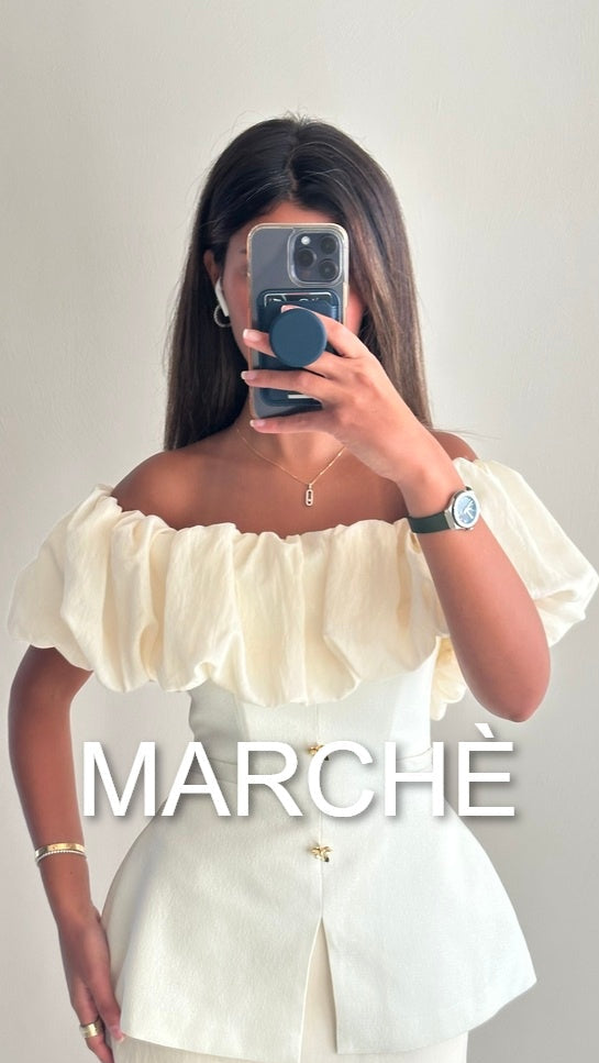 RUFFLED OFF SHOULDER  TOP+ SKIRT