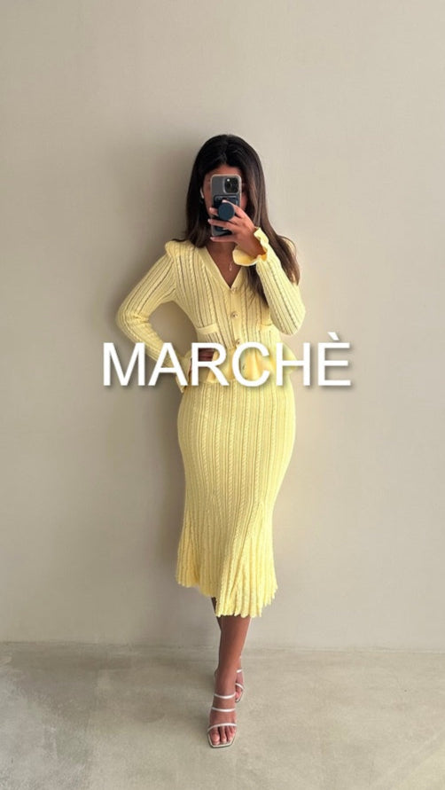KNITTED STRETCH  RUFFLED  DRESS