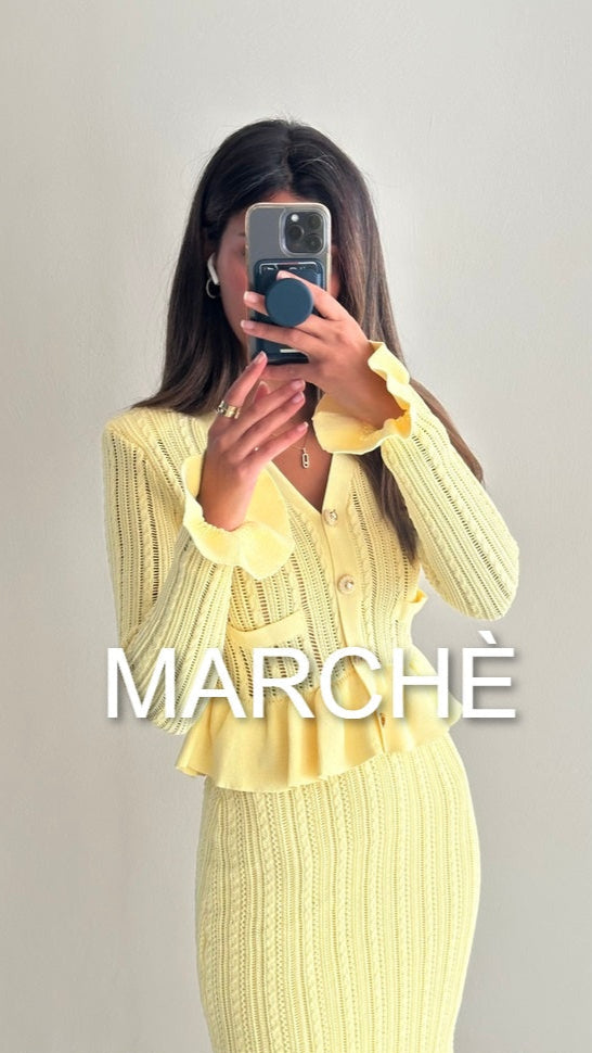 KNITTED STRETCH  RUFFLED  DRESS