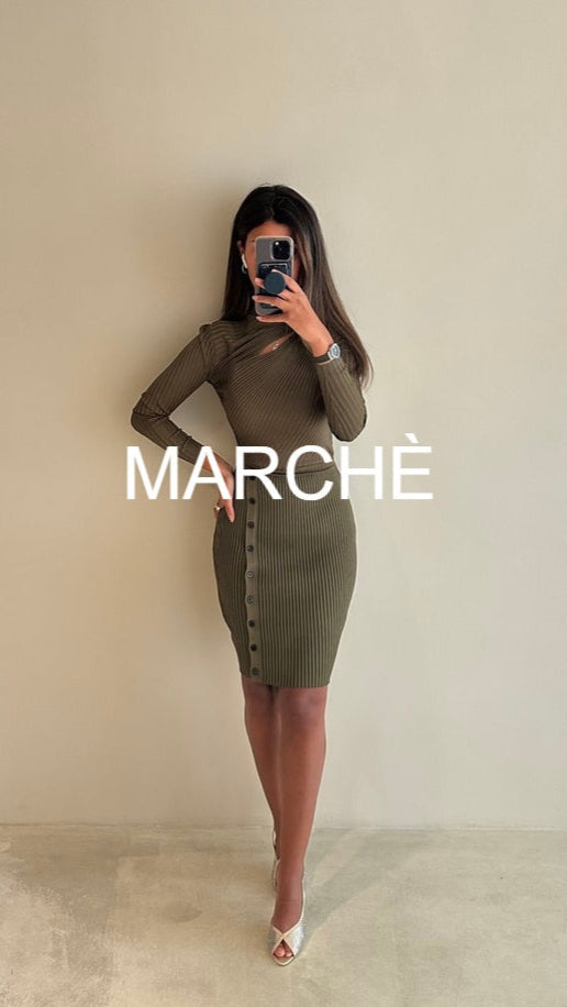 SIDE SLIT KNIT DRESS