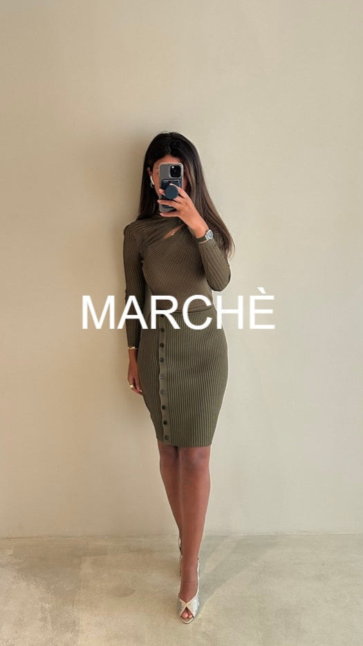 SIDE SLIT KNIT DRESS