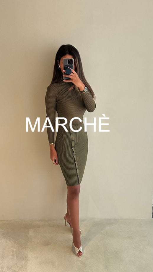 SIDE SLIT KNIT DRESS