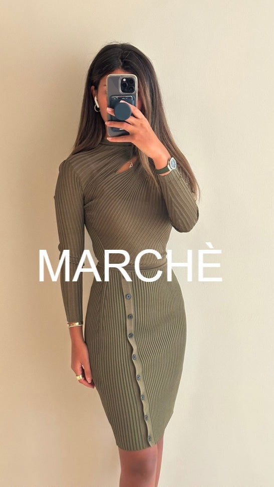 SIDE SLIT KNIT DRESS