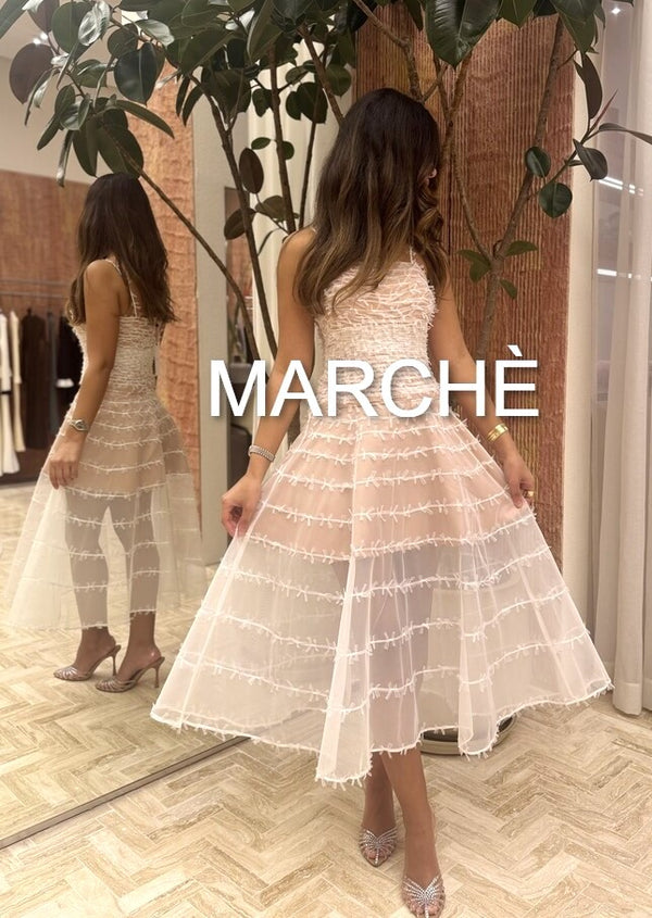 3D  DECORATION STRAP DRESS