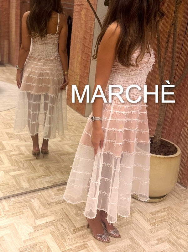 3D  DECORATION STRAP DRESS