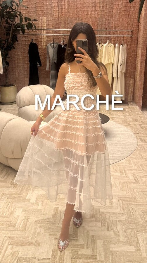 3D  DECORATION STRAP DRESS