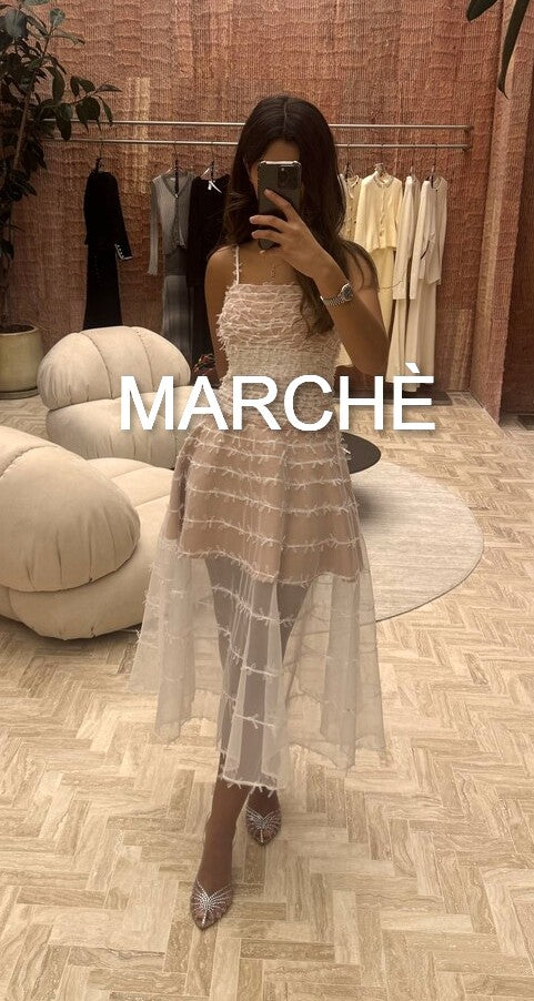 3D  DECORATION STRAP DRESS