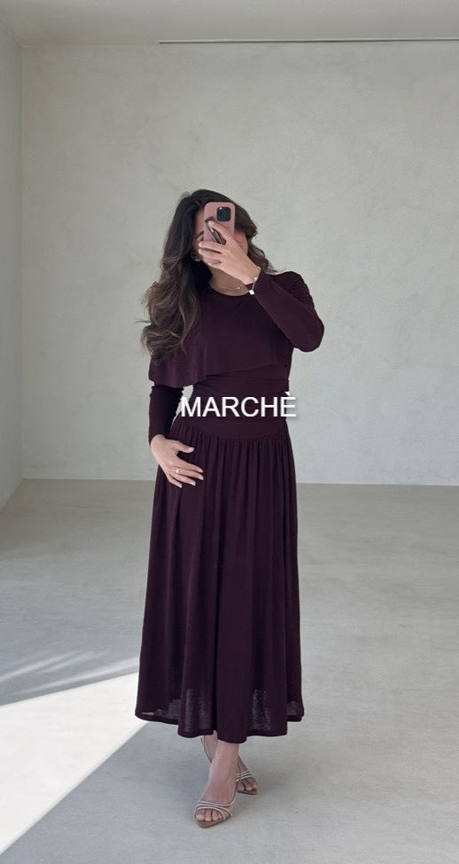 GRACE HIGH NECK CAPE RUFFLE