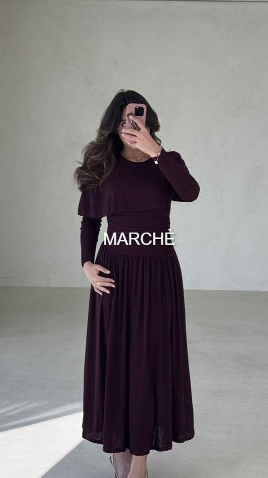 GRACE HIGH NECK CAPE RUFFLE