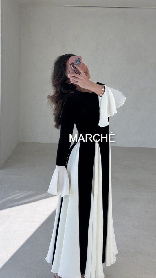FRENCH VINTAGE VELVET FLARED SLEEVE