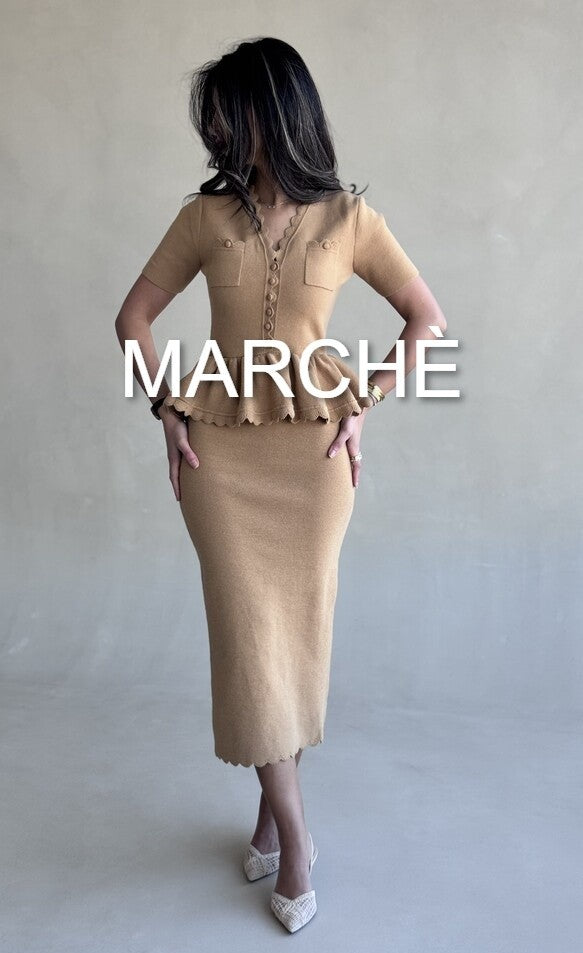 KNITTED MIDI RUFFLE DRESS