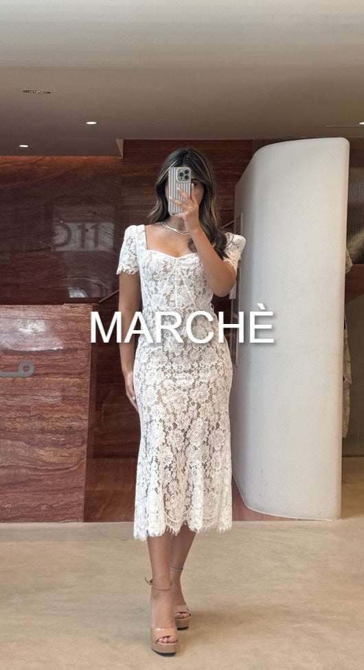 EYELASH FLOWER LACE MIDI