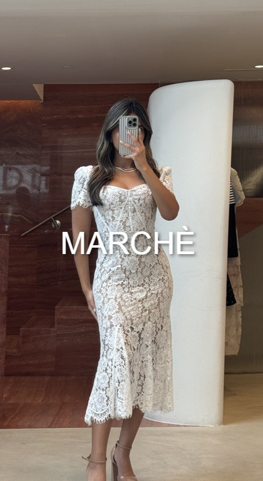 EYELASH FLOWER LACE MIDI