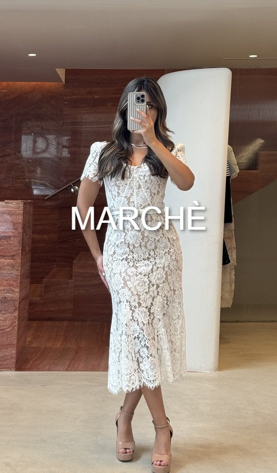 EYELASH FLOWER LACE MIDI