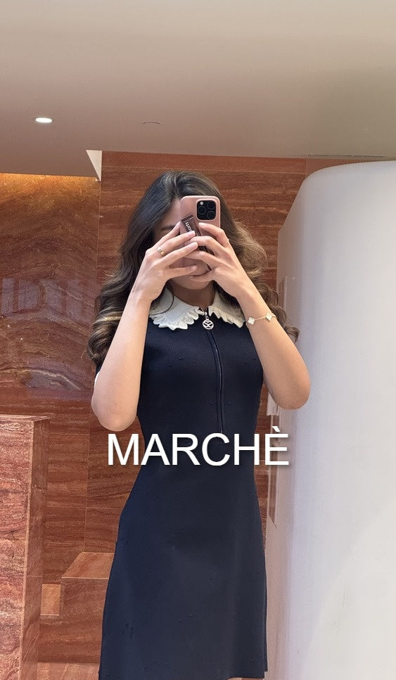 LACE NECK WITH ZIPPER