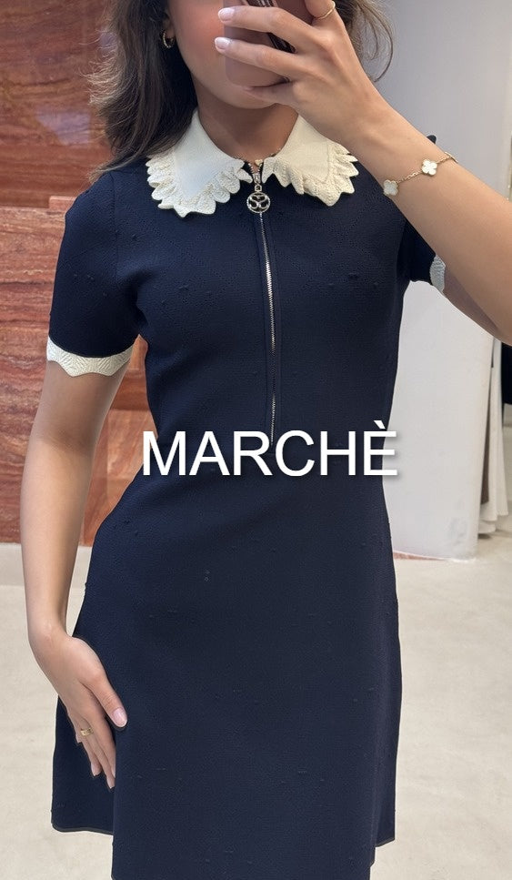 LACE NECK WITH ZIPPER