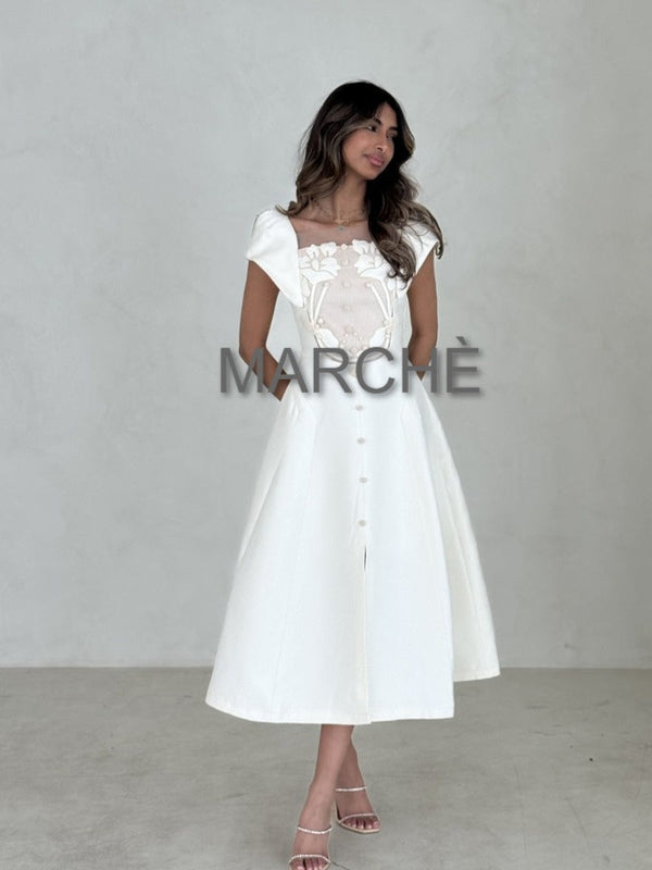 BUTTONED STYLISH LONG DRESS