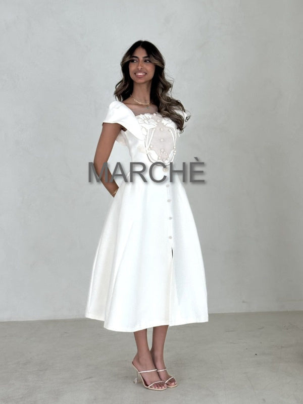 BUTTONED STYLISH LONG DRESS