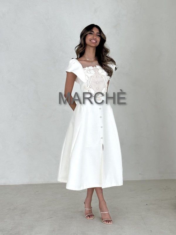 BUTTONED STYLISH LONG DRESS