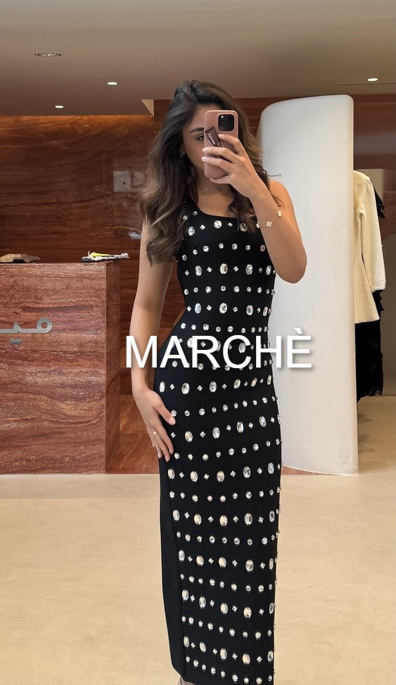 SOCIALITE SLEEVELESS CYSTAL MID-CALF