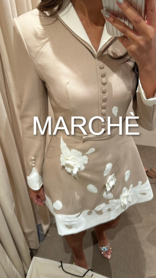 Lapel 3D Flower Fashion Dress