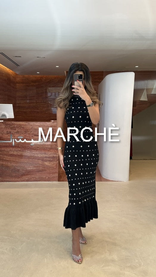 TIP BOTTON SLEEVELESS LONG DRESS
