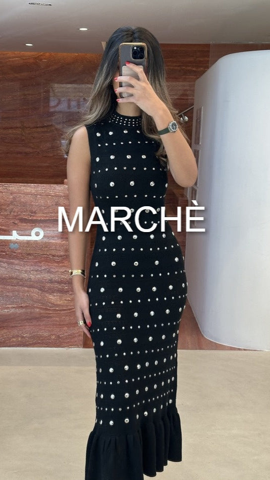 TIP BOTTON SLEEVELESS LONG DRESS