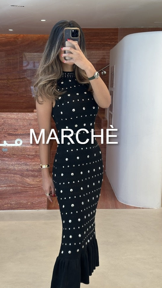 TIP BOTTON SLEEVELESS LONG DRESS