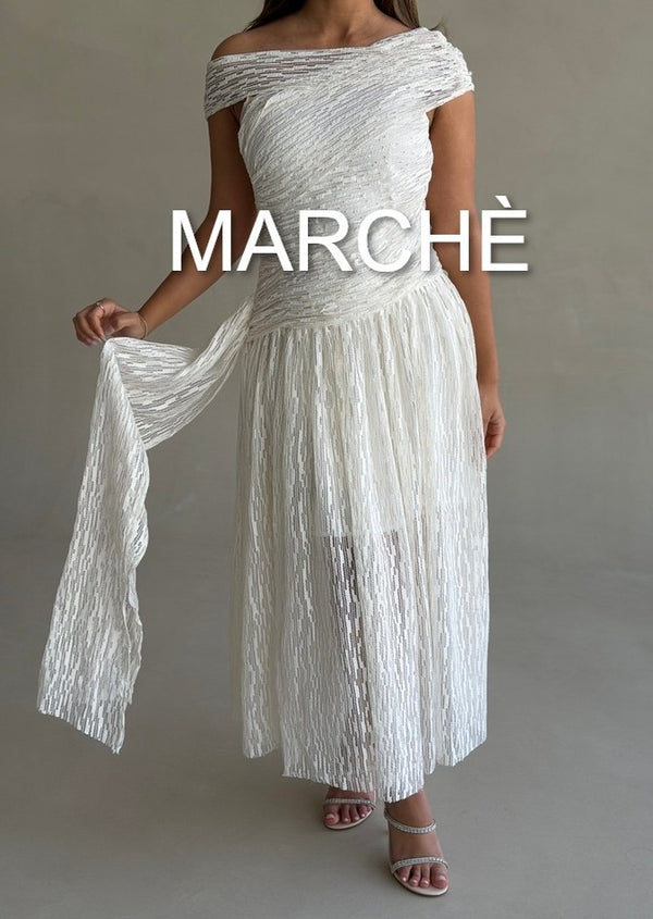 SLASH NECK PLEATED