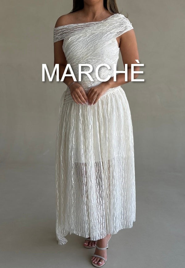SLASH NECK PLEATED