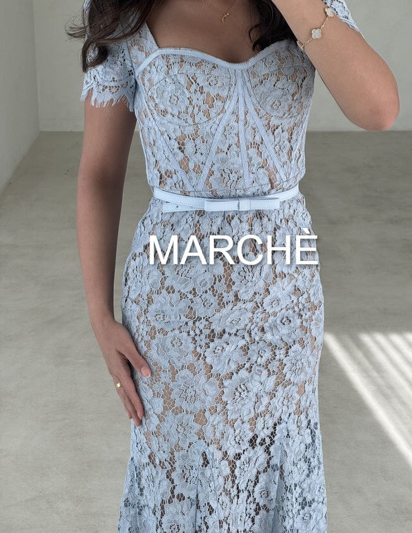 EYELASH FLOWER LACE MIDI