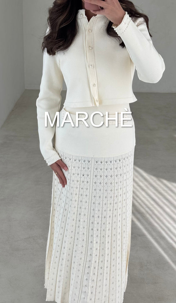 2 SET NICHE JACKET + KNIT LONG DRESS