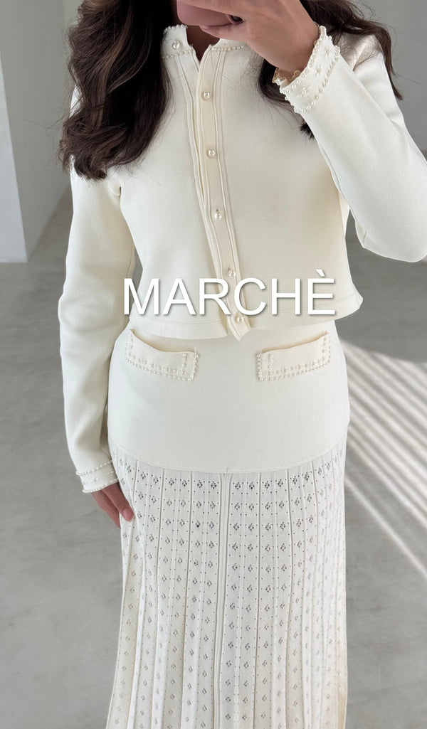 2 SET NICHE JACKET + KNIT LONG DRESS