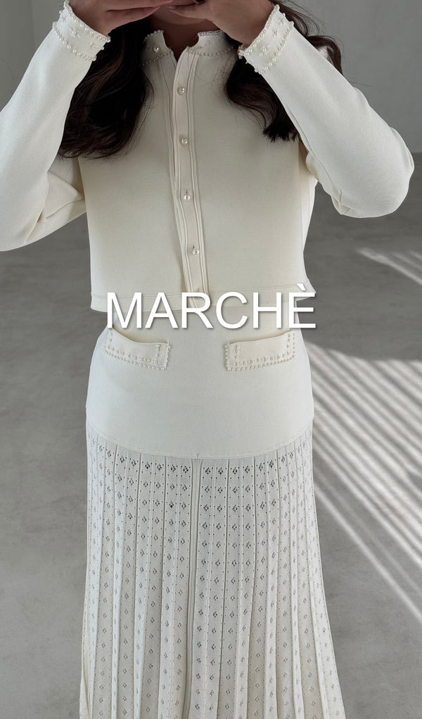 2 SET NICHE JACKET + KNIT LONG DRESS