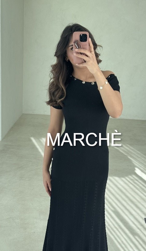 METALLIC BUTTON KNIT DRESS