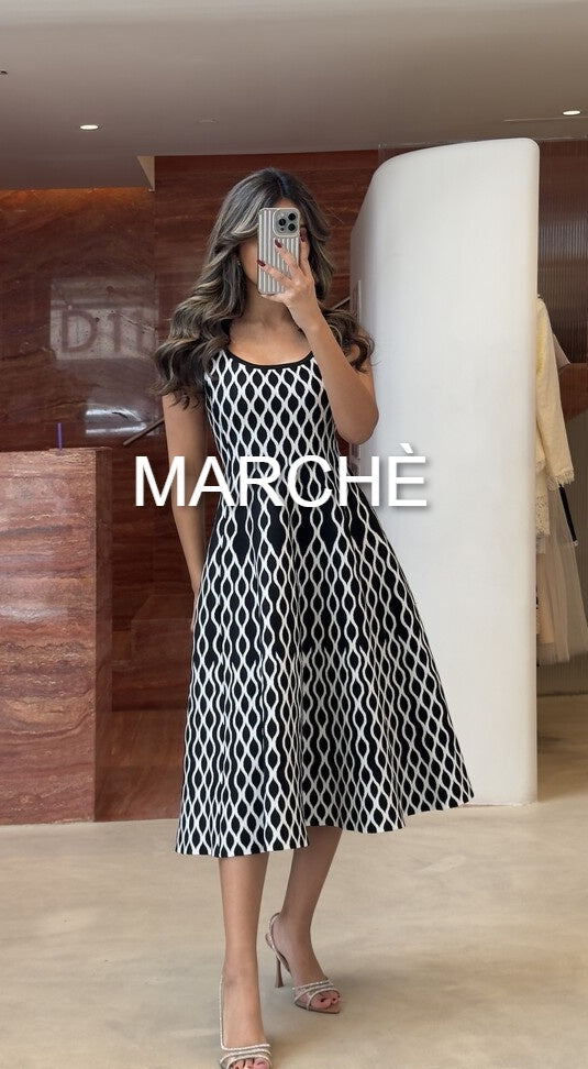 LONG JACQUARD SLEEVELESS