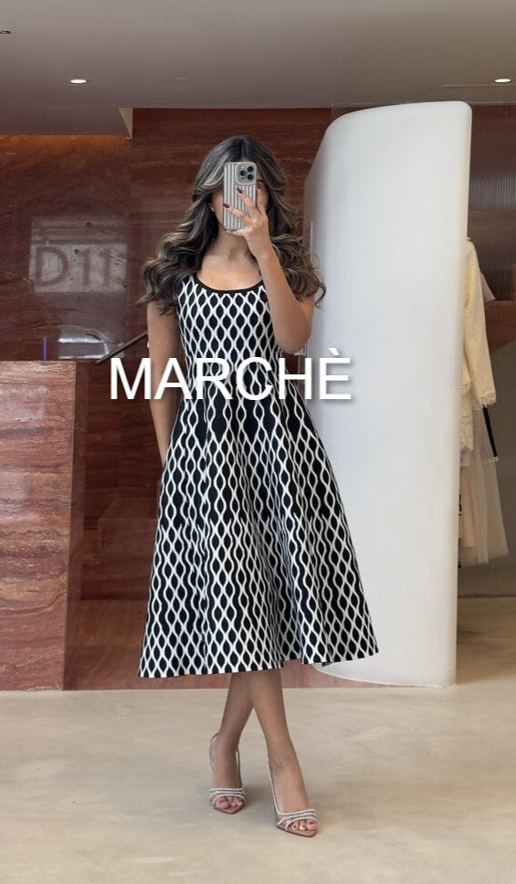 LONG JACQUARD SLEEVELESS