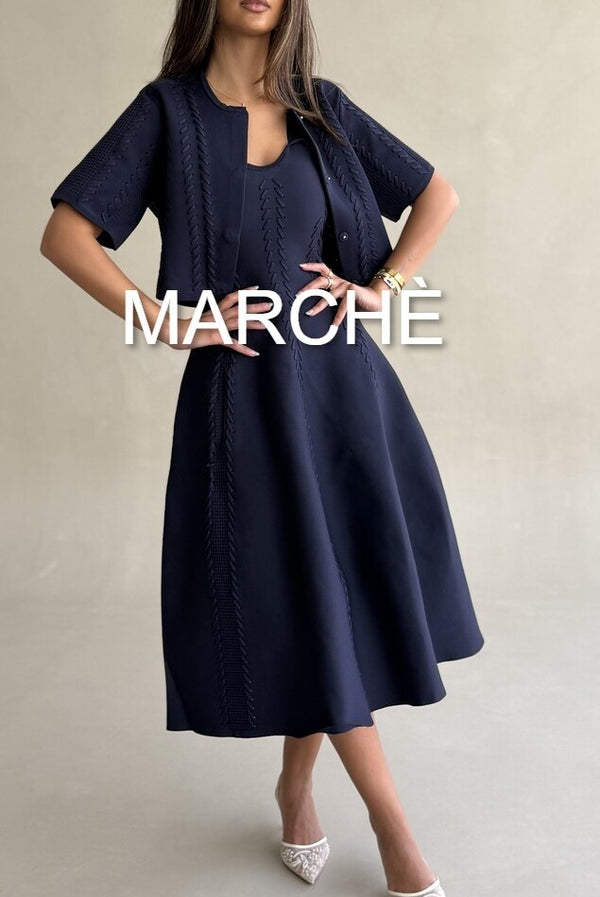 LONG KNITTED DRESS WITH CARDIGAN