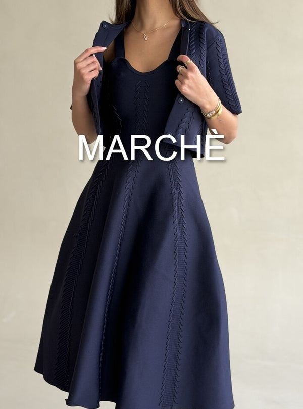 LONG KNITTED DRESS WITH CARDIGAN
