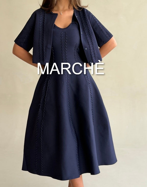 LONG KNITTED DRESS WITH CARDIGAN