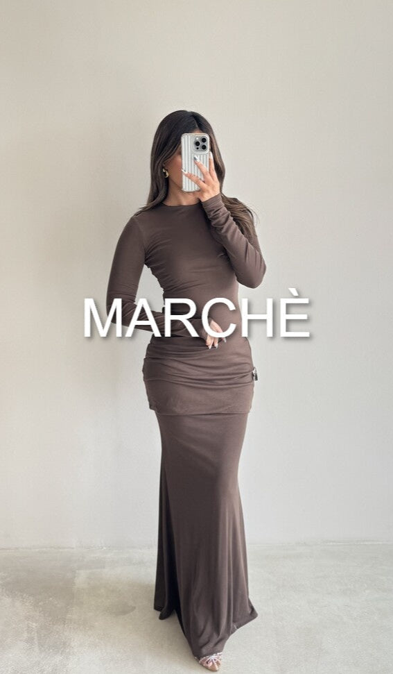 ROUND NECKLINE TAILED DRESS