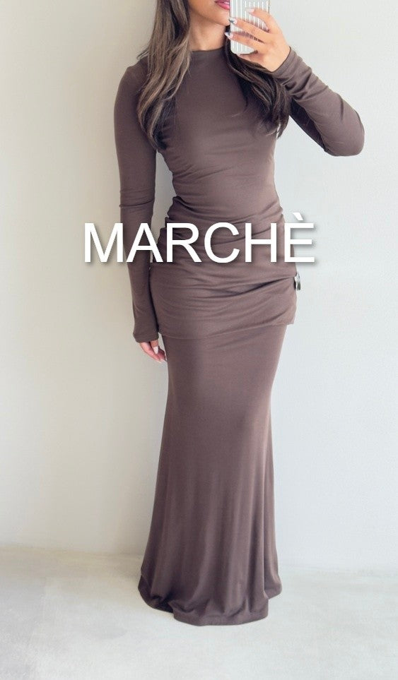 ROUND NECKLINE TAILED DRESS