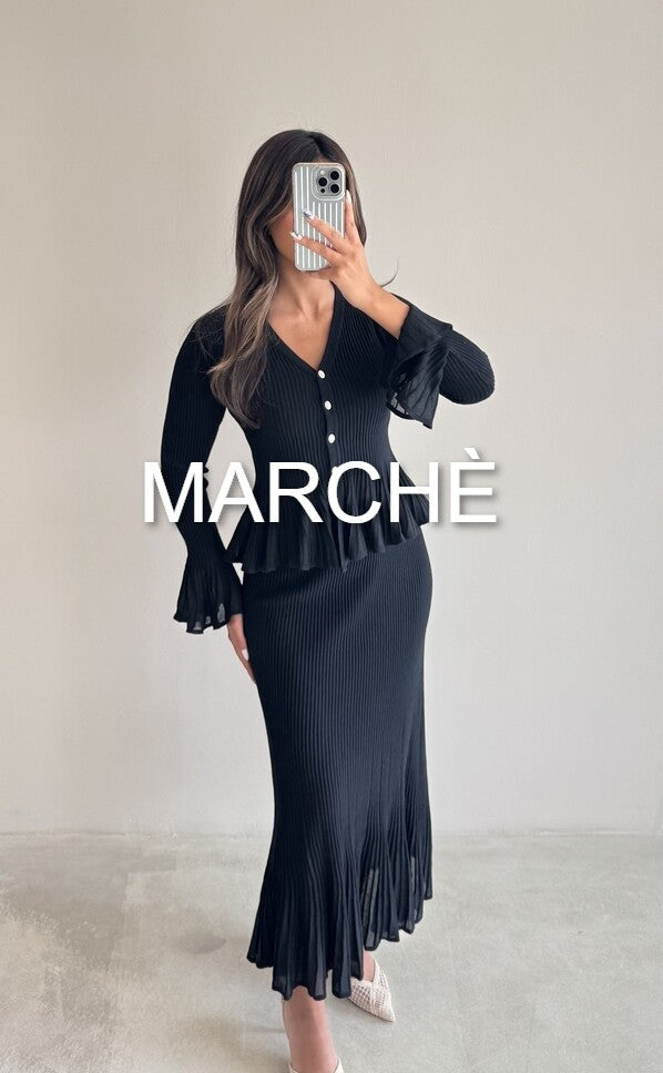 FLARE SET V-NECK + SKIRT