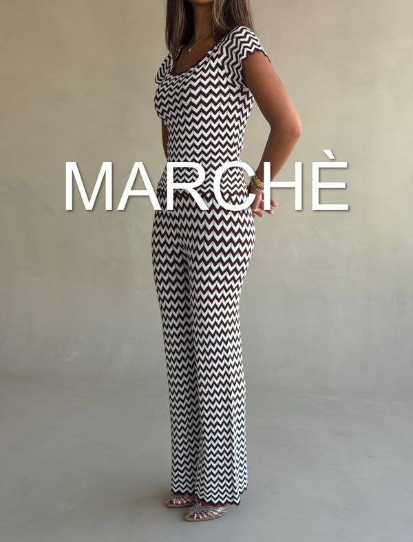 PATTERN WAVE KNIT TOP + PANTS