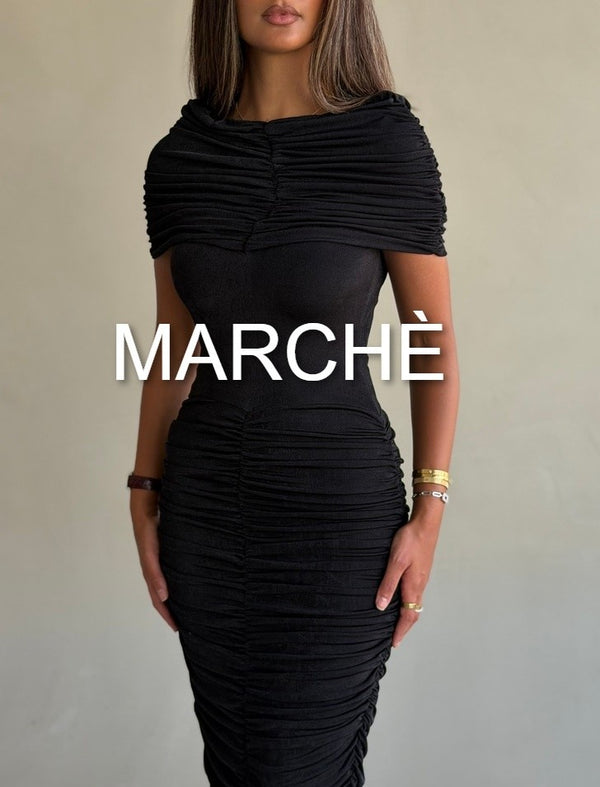 PLEATED WRAP SEXY DRESS