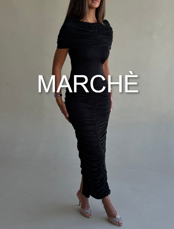 PLEATED WRAP SEXY DRESS